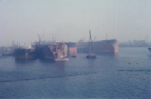 Sanko Line tanker at Kaoshiung Breakers Taiwan