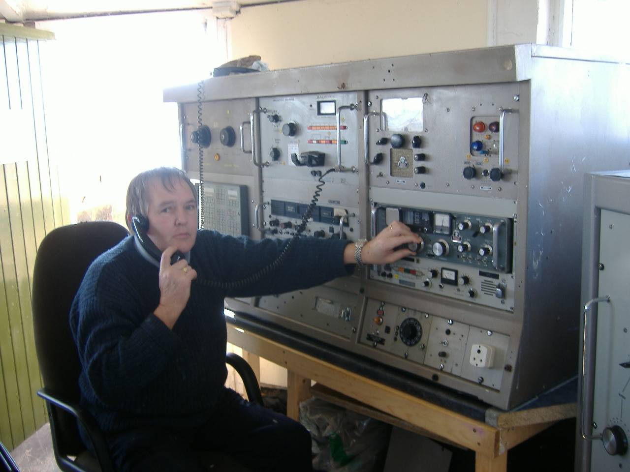 John Hudson at the Marconi Ships Main Console