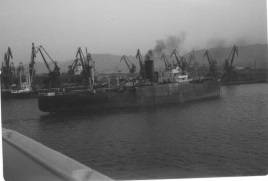 Ex British freighter seen at Darien China 1980